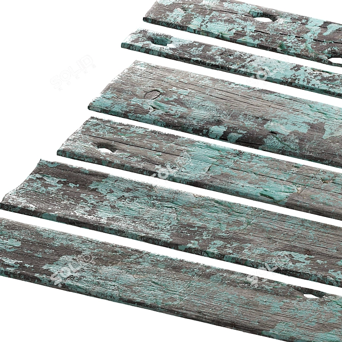 Vintage Wooden Boards Set 9 3D model image 3