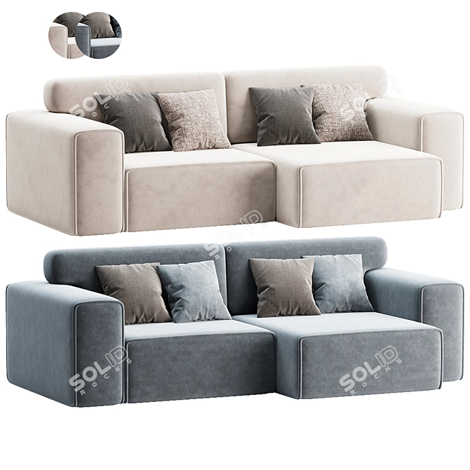 Elegant Vienna Sofa 2017 Model 3D model image 1