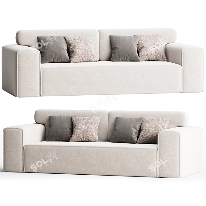 Vienna Velvet Light Sofa 2017 3D model image 2