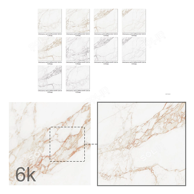 Capraia Marble Bundle | Textured 3D Tiles 3D model image 3