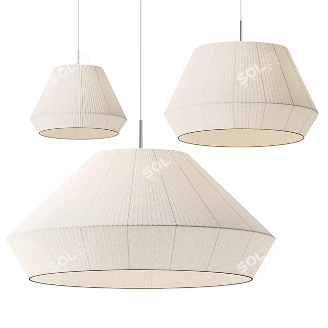 Bover Fabric Pendant Lights Set 3D model image 1