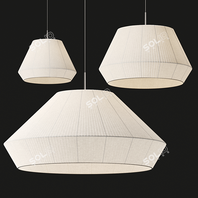 Bover Fabric Pendant Lights Set 3D model image 2