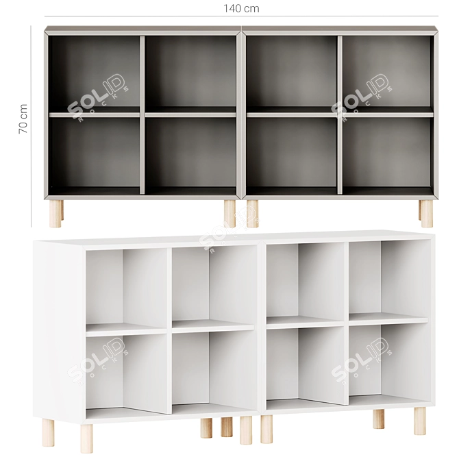 Ikea Eket Cabinet with Legs 3D model image 1
