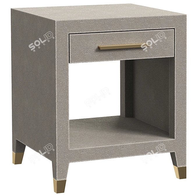 Luxury Skata Leather Bedside Table 3D model image 2