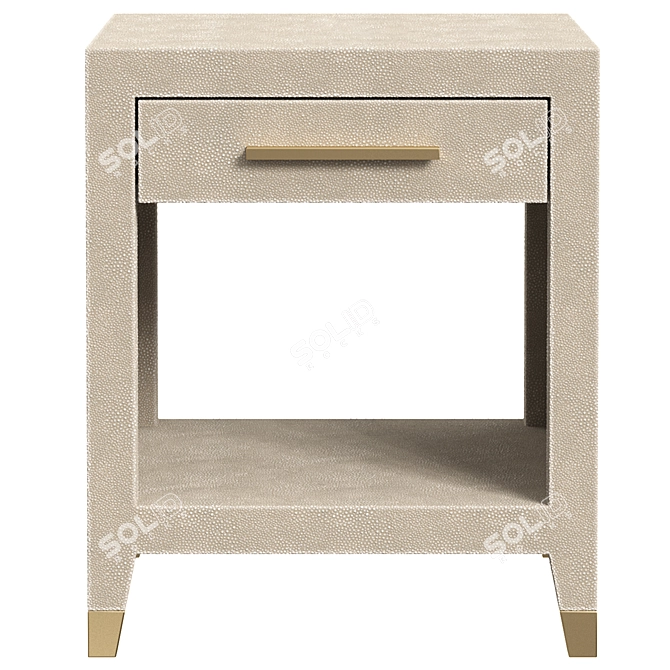Luxury Skata Leather Bedside Table 3D model image 5