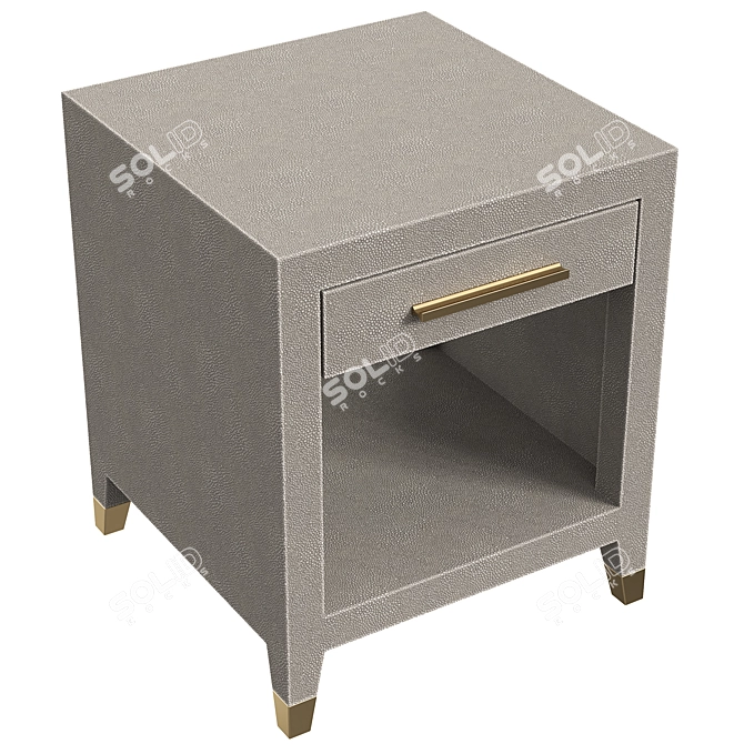 Luxury Skata Leather Bedside Table 3D model image 6