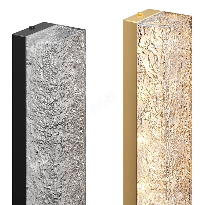 Ice Effect LED Wall Light 3D model image 2