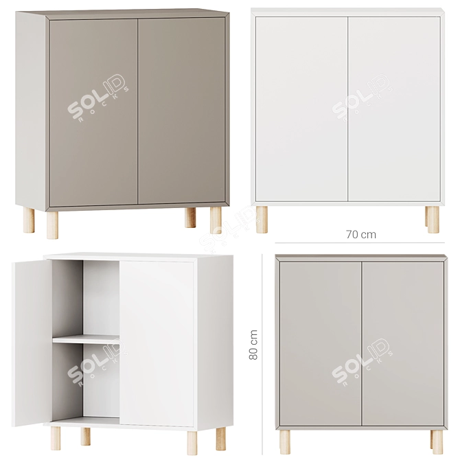 Ikea Eket Cabinet Legs 80cm 3D model image 1