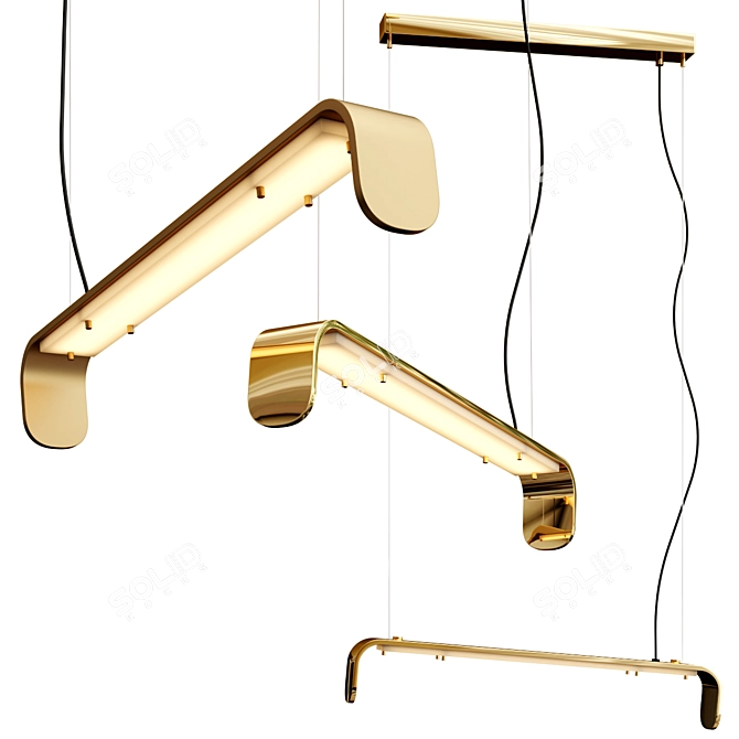 LED Brass Pendant Lamp by SIGMA 3D model image 1