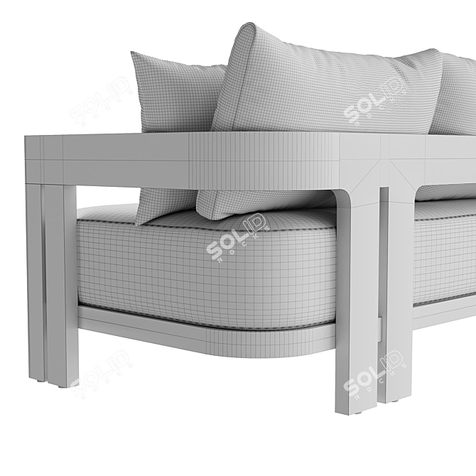 Restoration Hardware Teak Sofa 84 3D model image 9