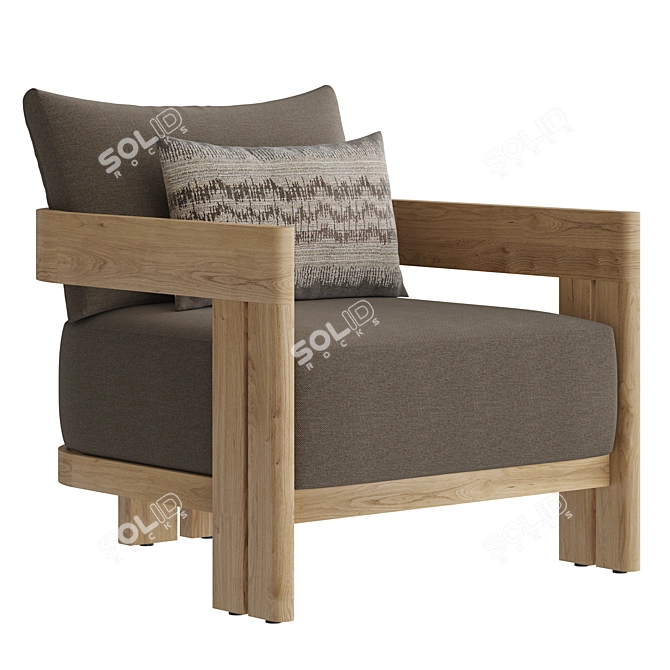 Matira Teak Lounge Chair Outdoor 3D model image 1