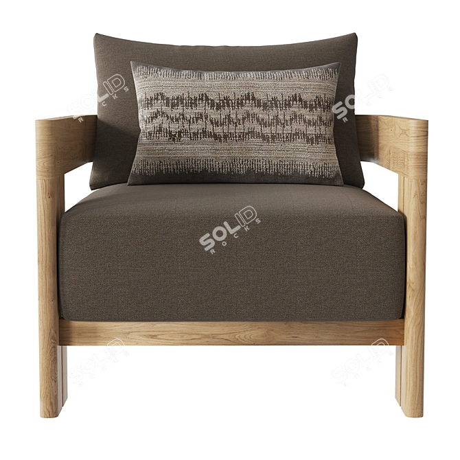 Matira Teak Lounge Chair Outdoor 3D model image 2