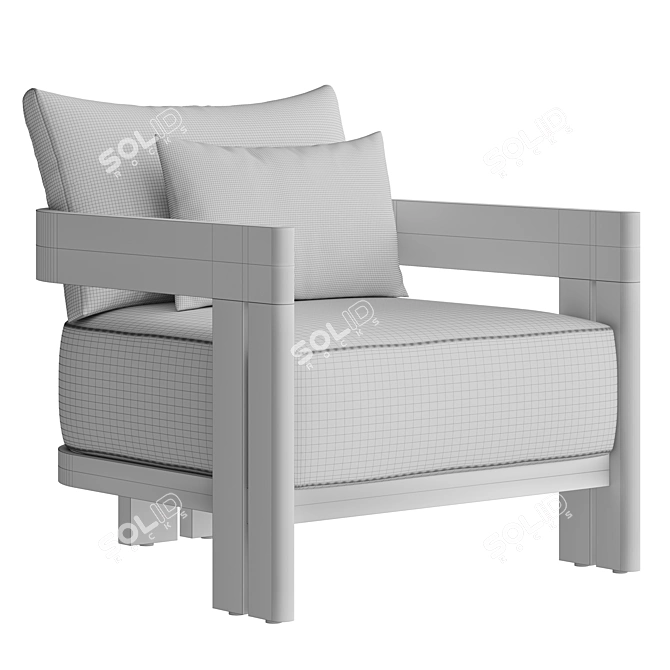 Matira Teak Lounge Chair Outdoor 3D model image 6