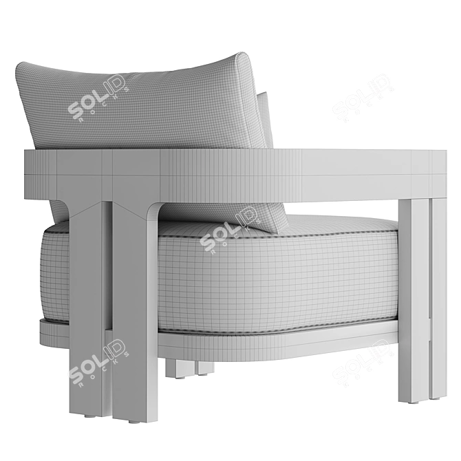 Matira Teak Lounge Chair Outdoor 3D model image 7