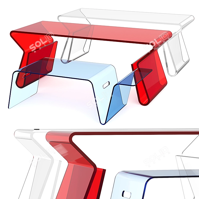  Sleek Acrylic Coffee Tables 3D model image 1