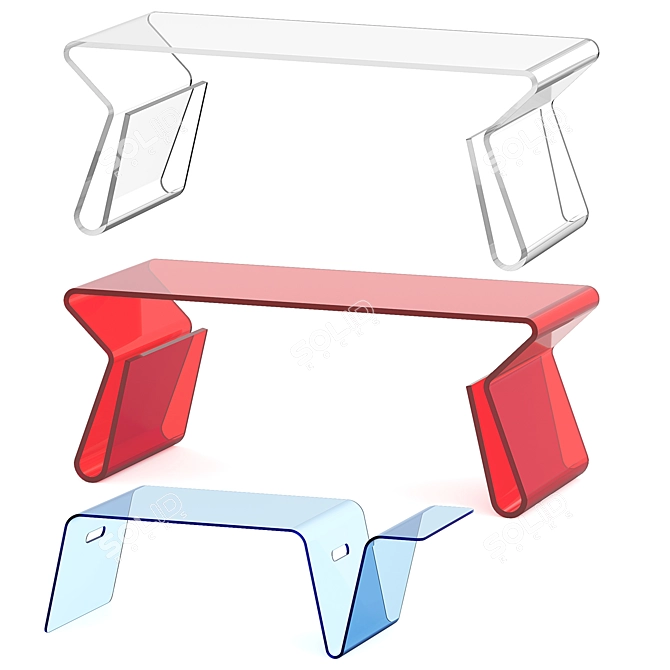  Sleek Acrylic Coffee Tables 3D model image 2