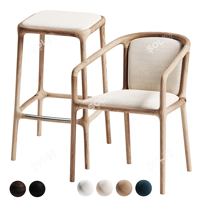 KARIMOKU CASE STUDY Chair Collection 3D model image 15