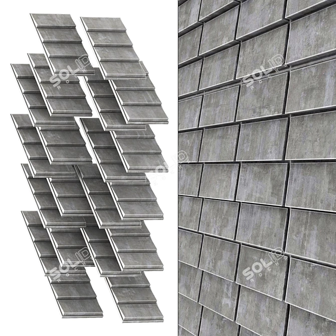 Polygon Tile Decor Set 3D model image 1