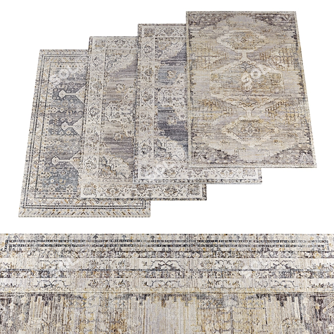 High-Res Modern Rugs Pack 3D model image 1