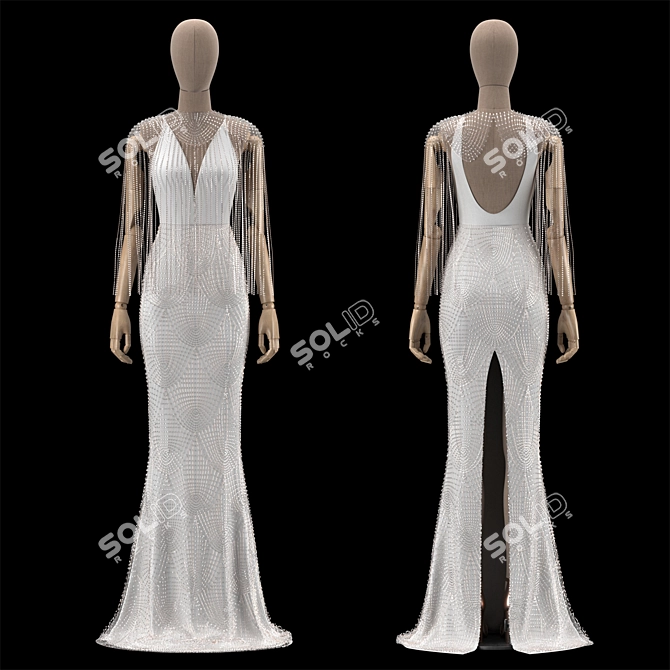 Elegant Mannequin Dress Display Stand 3D model image 1