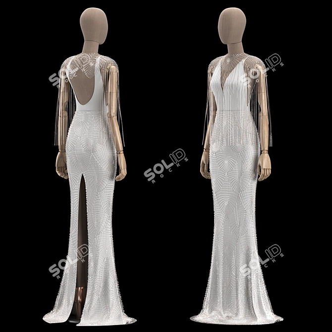 Elegant Mannequin Dress Display Stand 3D model image 2