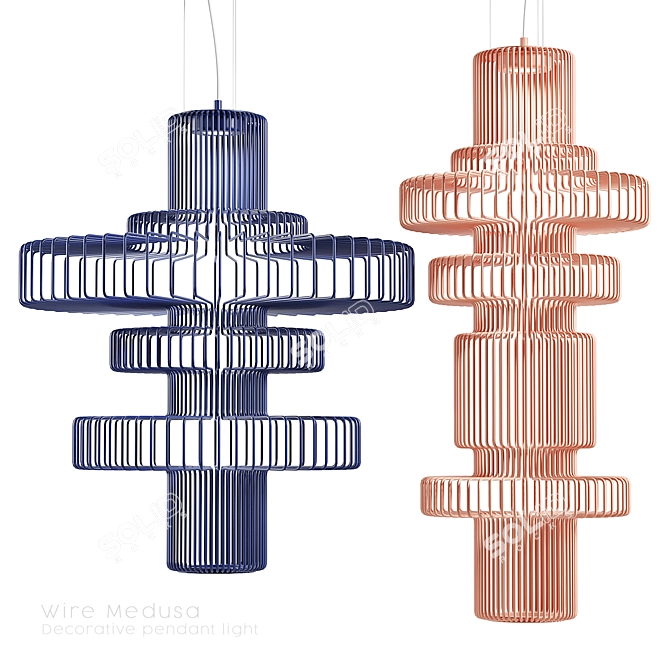 Flexxica Medusa Wire Pendant Light 3D model image 1