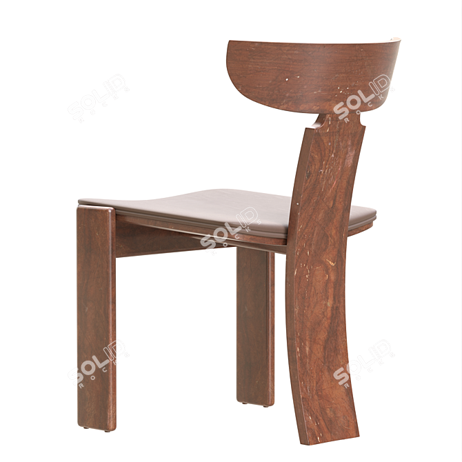 Modern Brutalist Dining Chairs Set 3D model image 5