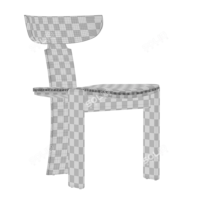 Modern Brutalist Dining Chairs Set 3D model image 6