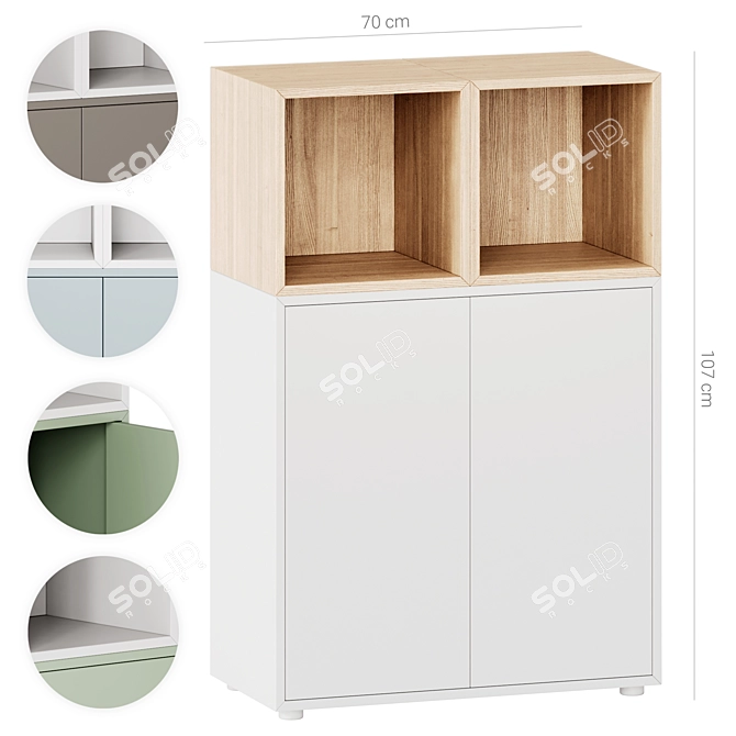 Ikea Eket Cabinet Combo 70cm 3D model image 1