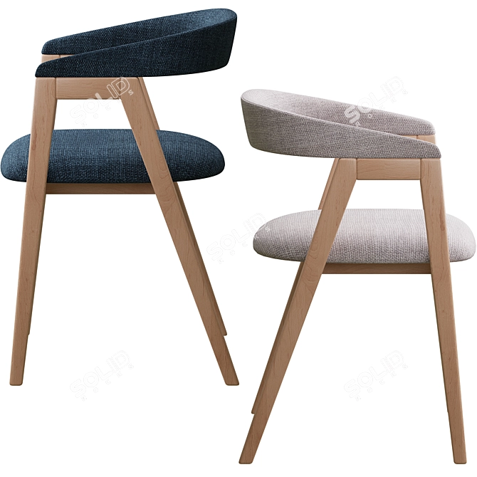 TREVOR Chairs in 3 Colors 3D model image 4