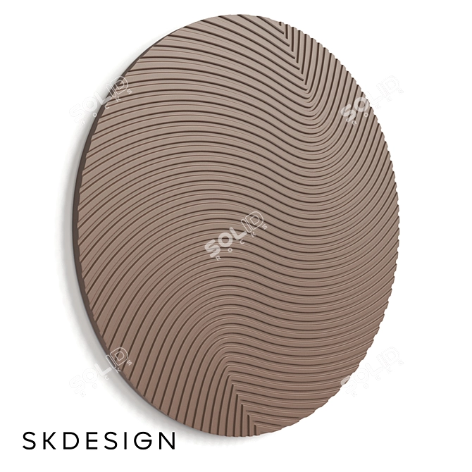 Circular Lea Wall Art Display 3D model image 1