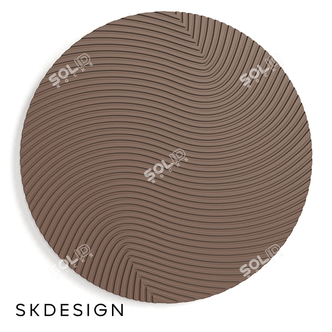 Circular Lea Wall Art Display 3D model image 2