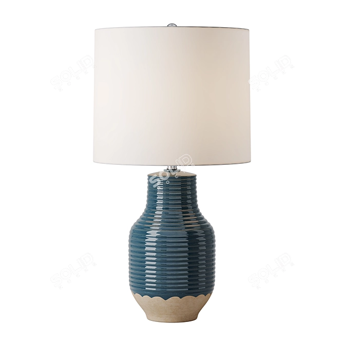 Blue Beige Ceramic Table Lamp 3D model image 1