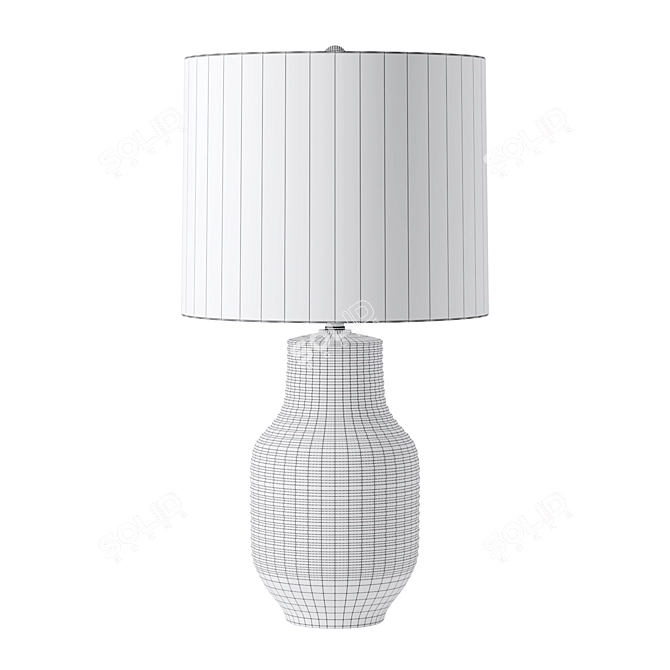 Blue Beige Ceramic Table Lamp 3D model image 3