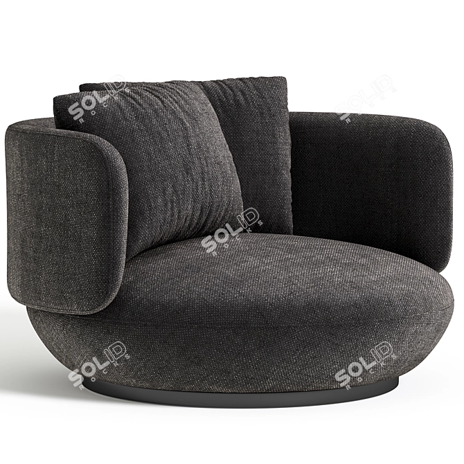 Swivel Fabric Armchair Baixa Modern 3D model image 3