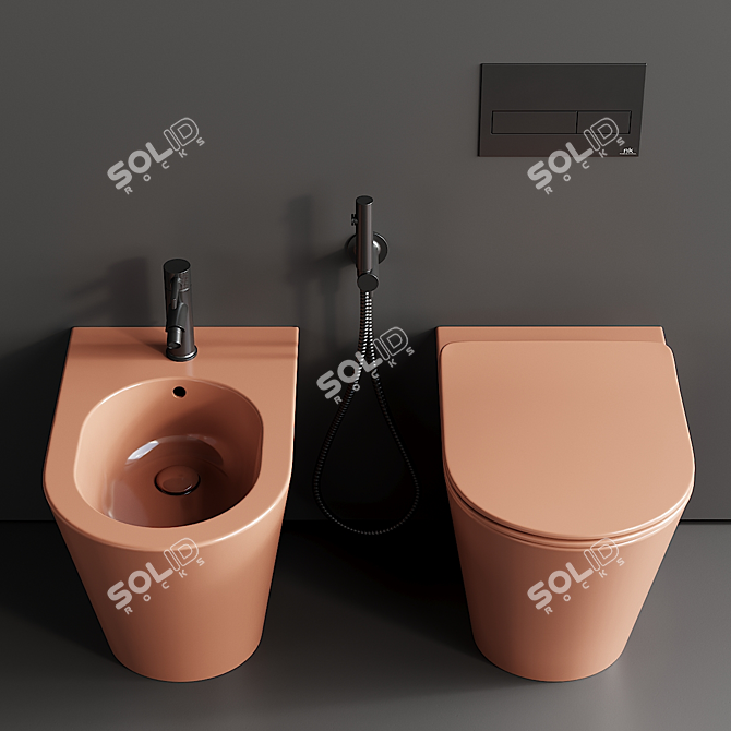 Mare Ceramic Bathroom Set 3D model image 3