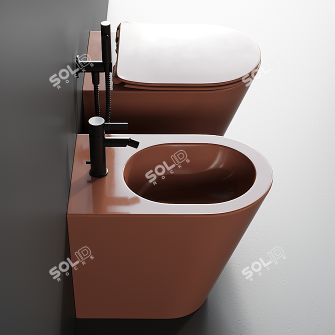 Mare Ceramic Bathroom Set 3D model image 4