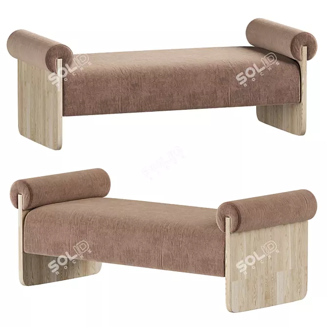 Modern Coffee Upholstered Daybed 3D model image 1