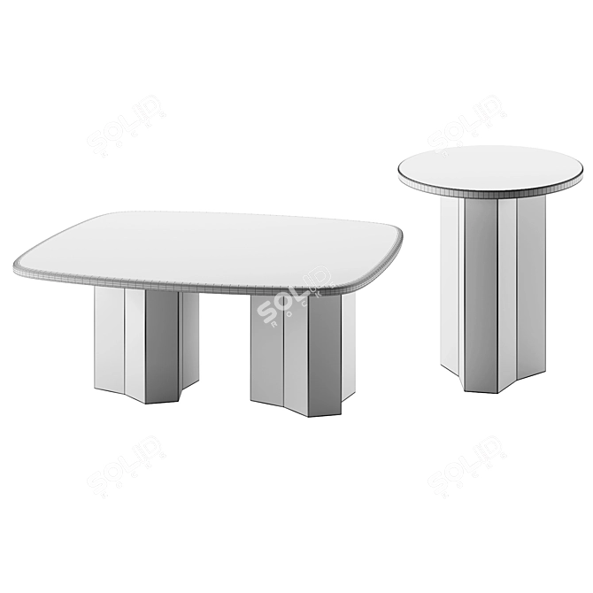 Modern TRAPEZA Coffee Table Set 3D model image 3