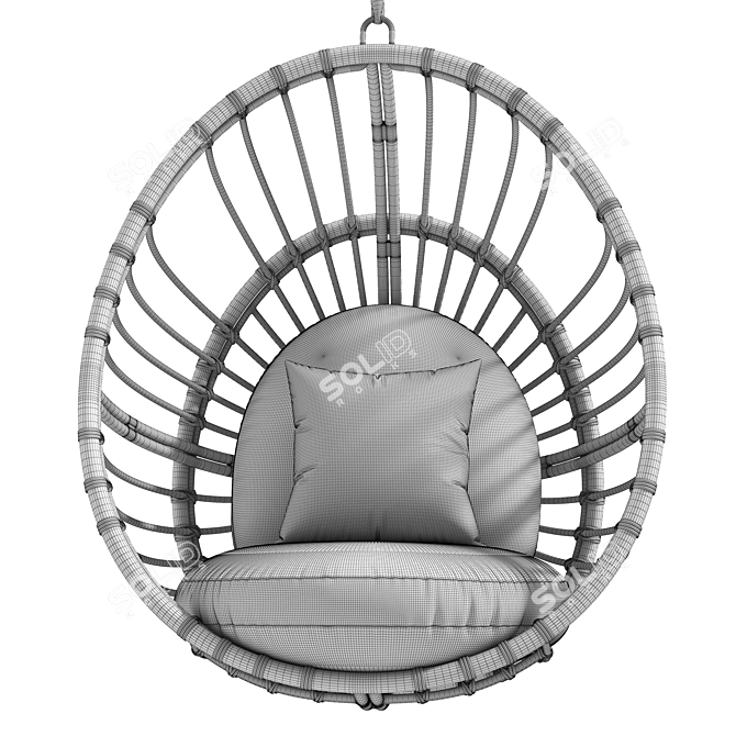 Rattan Hanging Lounge Chair 3D model image 7