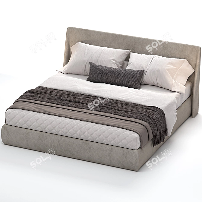 Luxury Atlas Corona Bed Frame 3D model image 4