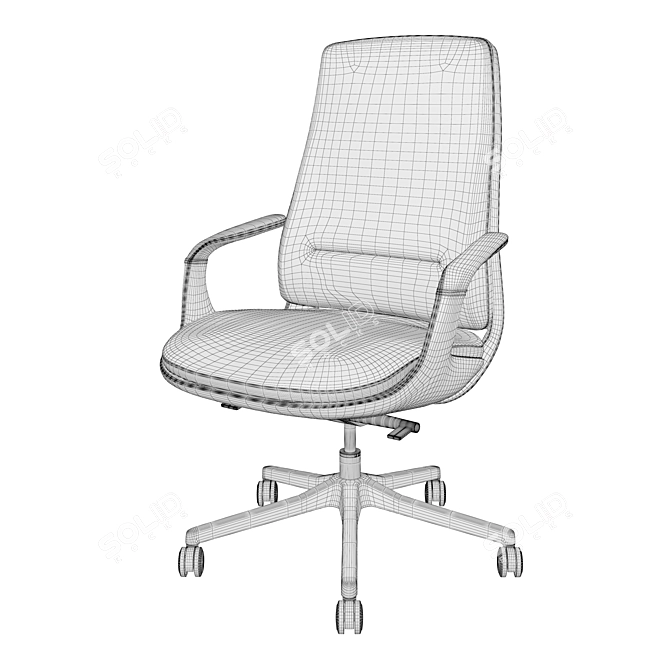 Comfortable Swivel Leather Office Chair 3D model image 5