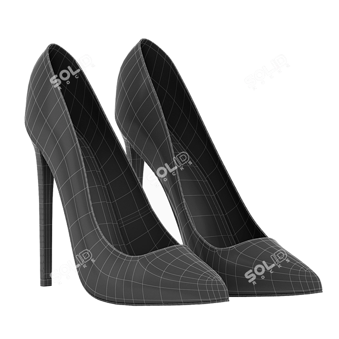 Colorful Lacquered High-Heel Shoes 3D model image 7