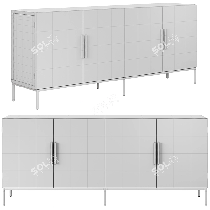 Rashmor Solid Wood Dresser 3D model image 2