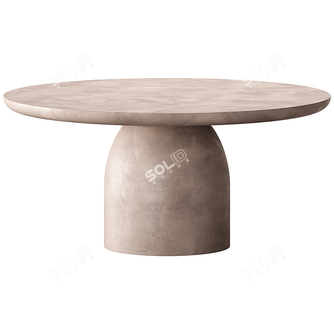 Pebble Round Dining Table 5pc 3D model image 1