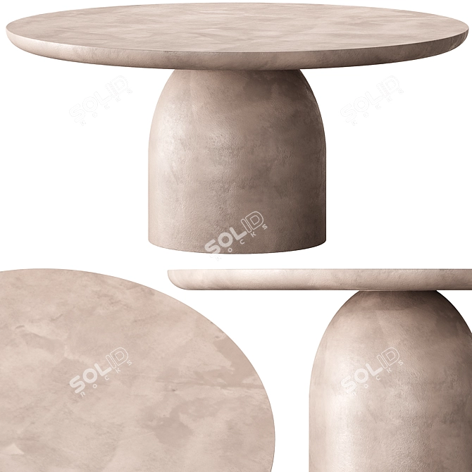 Pebble Round Dining Table 5pc 3D model image 2