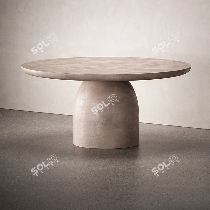 Pebble Round Dining Table 5pc 3D model image 3