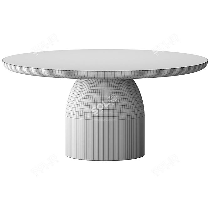 Pebble Round Dining Table 5pc 3D model image 4