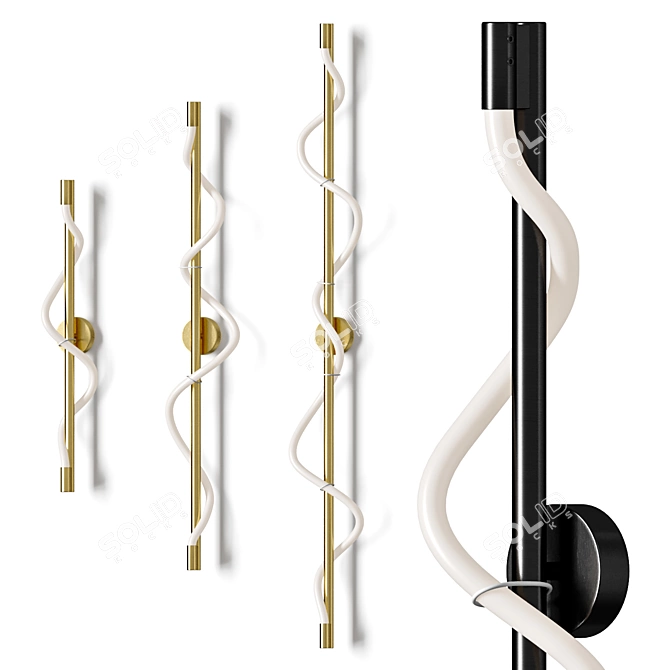 Maurice Wall Brass Lamp 3D model image 1