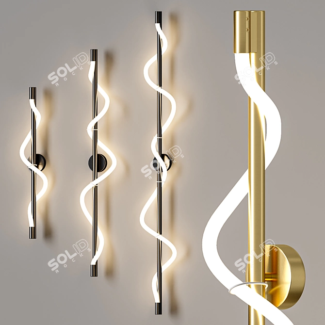 Maurice Wall Brass Lamp 3D model image 2